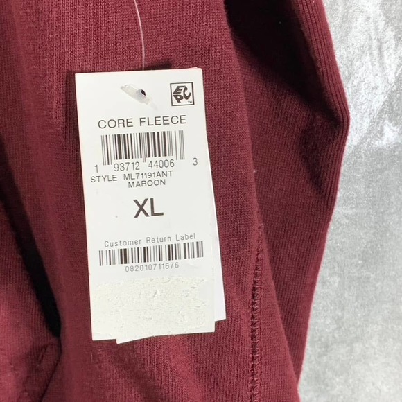 And Now This Men's Maroon Fleece Drawstring Pullover Hoodie SZ XL - Picture 10 of 10